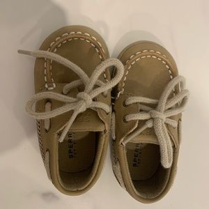 Sperry Top-Sider; Tan; Excellent condition - Worn (maybe) once; So adorable!